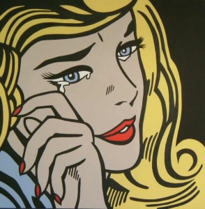 Woman crying cartoon