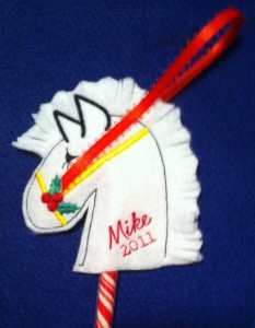 Horse candy cane cover from Etsy.com