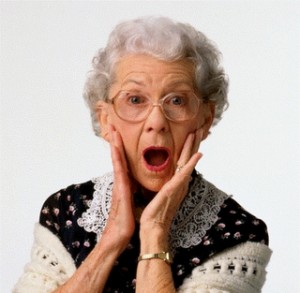 Shocked old lady