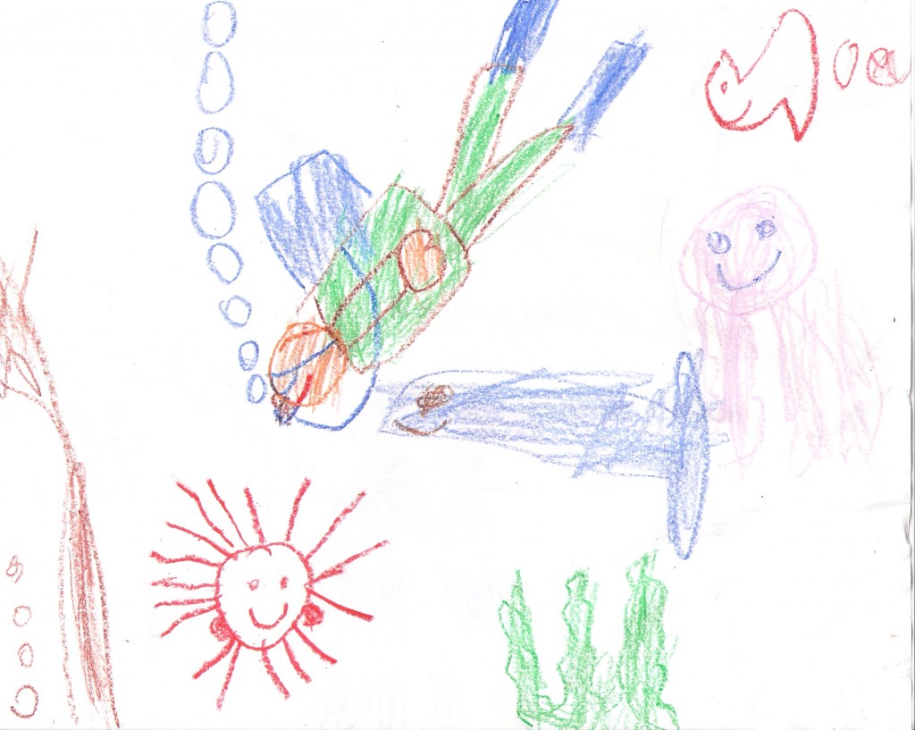 Deep sea diver, by Miles, age 5