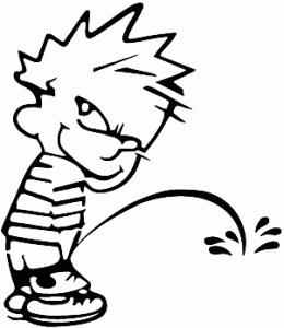Calvin peeing cartoon