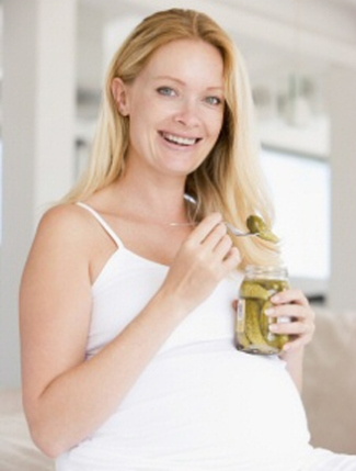 PregnantLady pregnant lady eating pickles and looking really happy about it