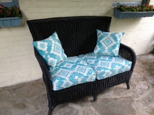 Wicker loveseat: After