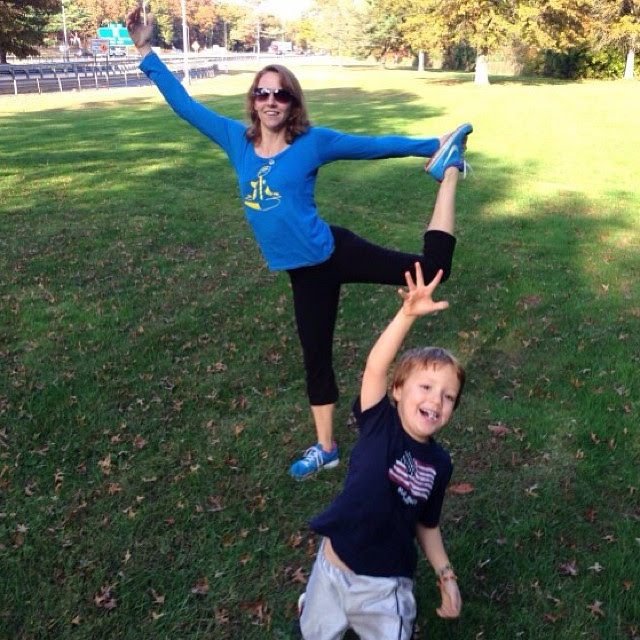 doing yoga at a rest stop in CT