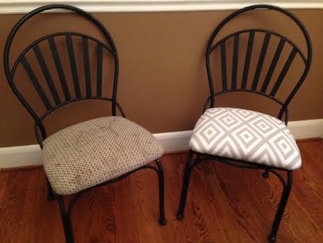 Chair seat covers before and after