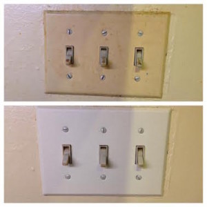 Switch plate before and after