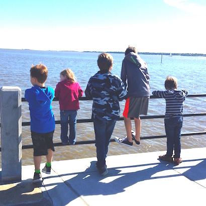 All our kids at the Battery in Charleston